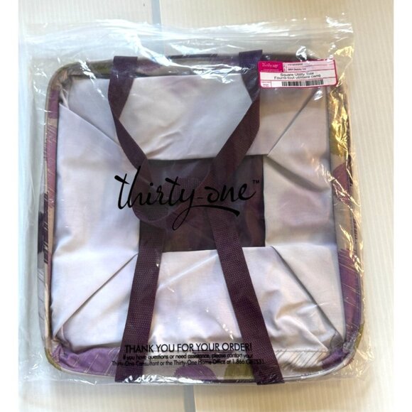 NEW Thirty-One Square Utility Tote Polka Dots 990A Sketchy Dot - Picture 3 of 4